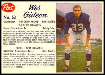 53 Wes Gideon SP